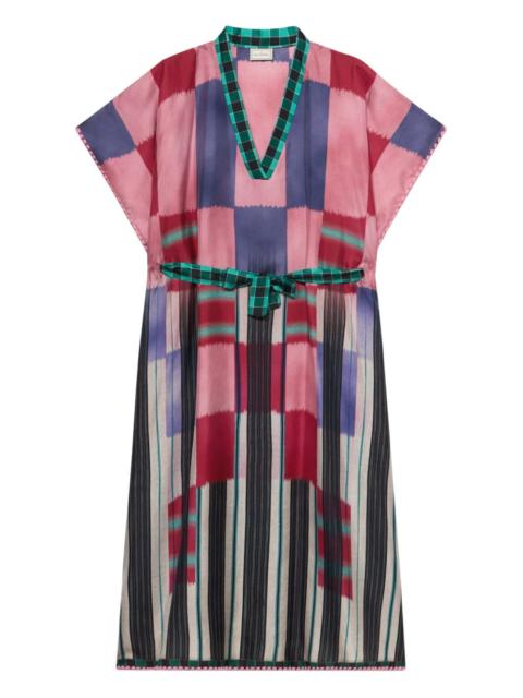 Aloe abstract-print belted maxi dress