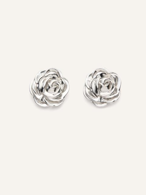 Rose earrings in silver