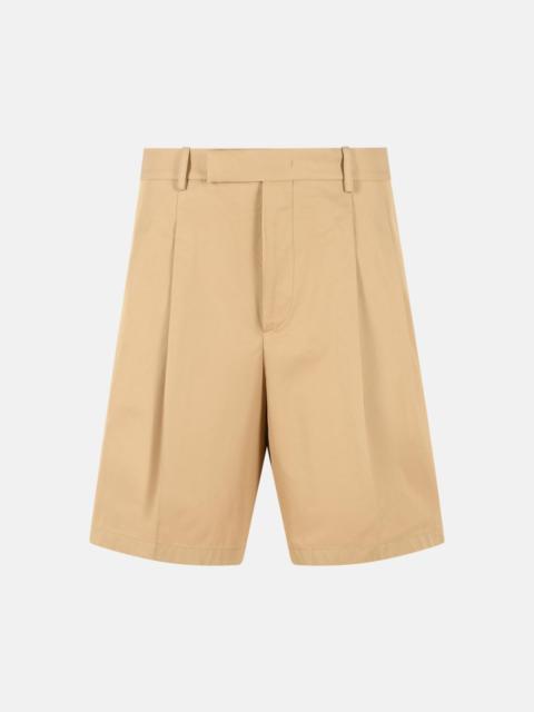 BEIGE COTTON BERMUDA SHORTS