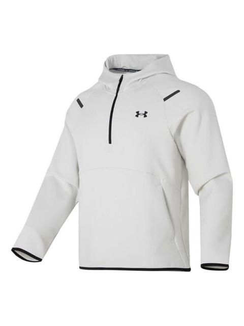 Under Armour Logo Unstoppable Fleece Zip Hoodie 'White' 1379811-114
