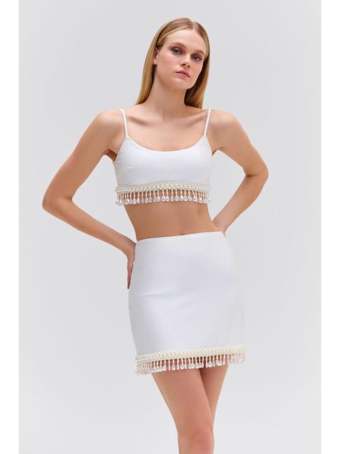 HAND-BEADED MINI SKIRT