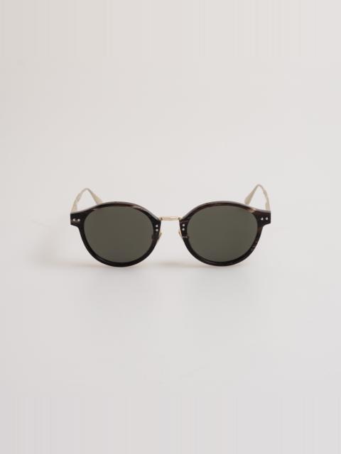 Marco Oval Sunglasses in Buffalo Horn and 925 Sterling Silver