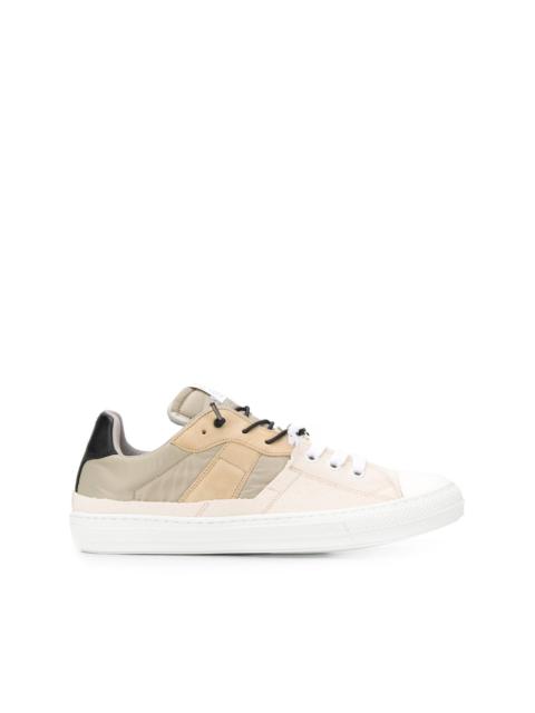 panelled leather sneakers