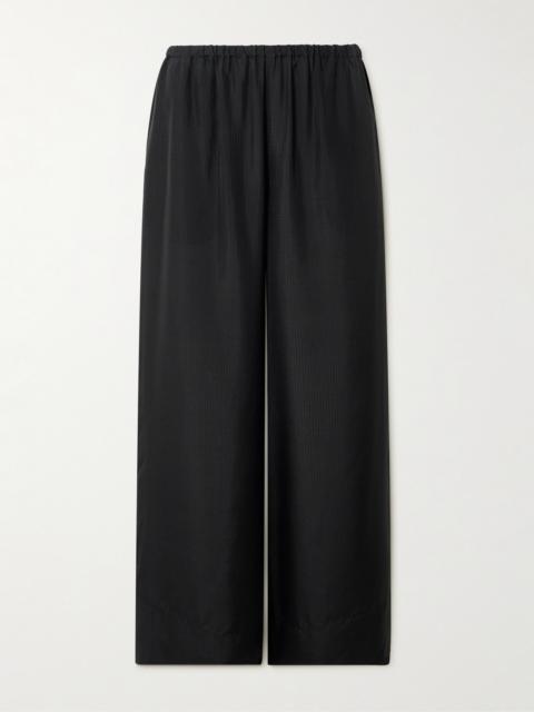 Textured-silk Wide-leg Pants