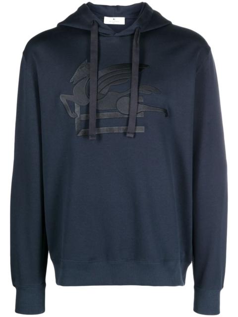 logo-embroidered cotton hoodie