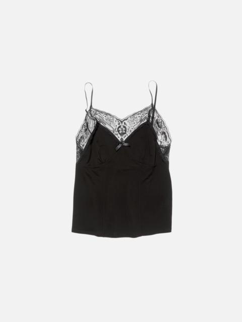 Lace strap blouse - Black