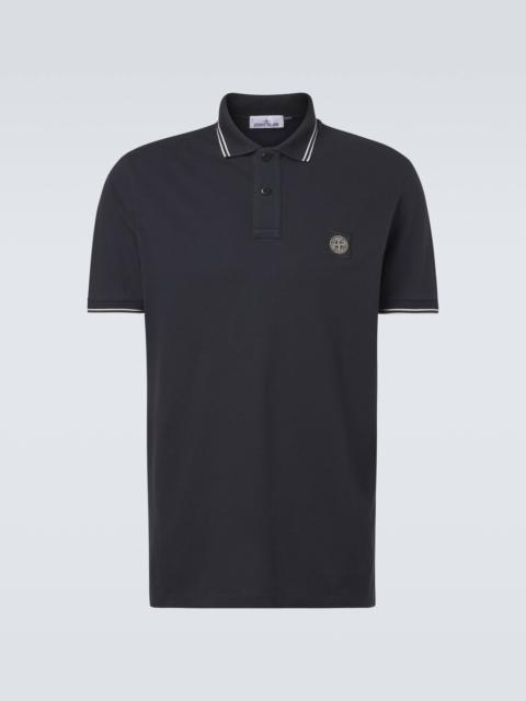 Compass cotton-blend piqué polo shirt