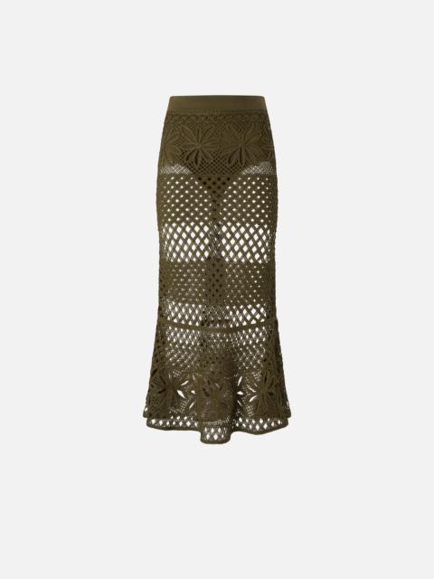 FANCY CROCHET-EFFECT LONG SKIRT