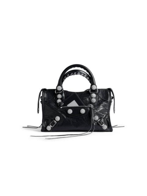 Women's Le City Bag Small Giant Studs With Rhinestones in Black