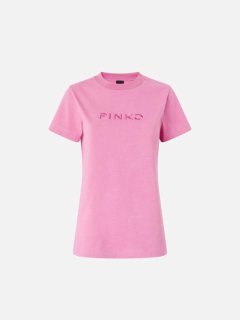 T-SHIRT WITH PINKO LOGO EMBROIDERY