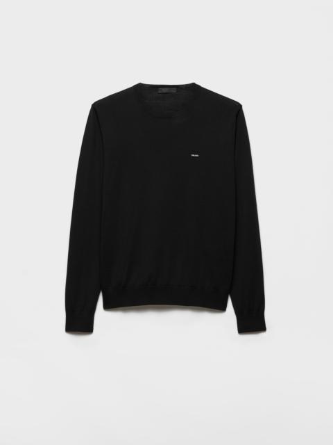 Superfine wool crew-neck sweater