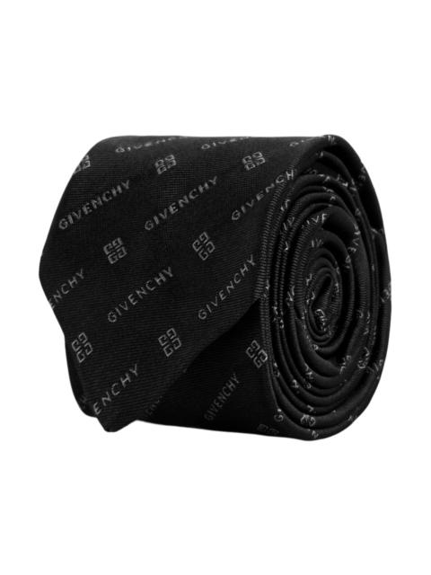 Givenchy Diagonal Logo Silk Tie Black