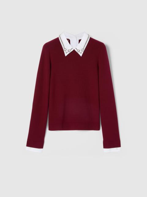 Wool sweater with crystal Horsebit