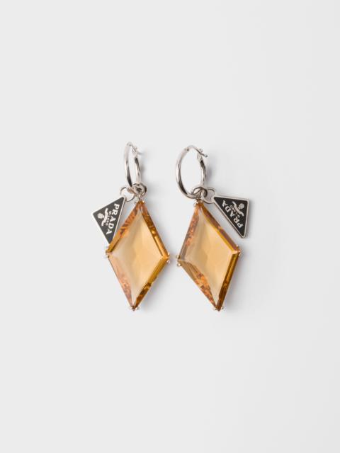 Metal and glass earrings