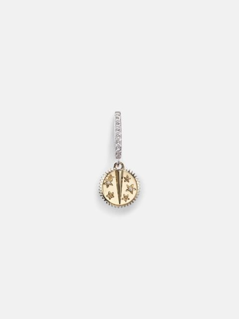 Resilience Mini 18kt yellow and white gold single earring with diamonds