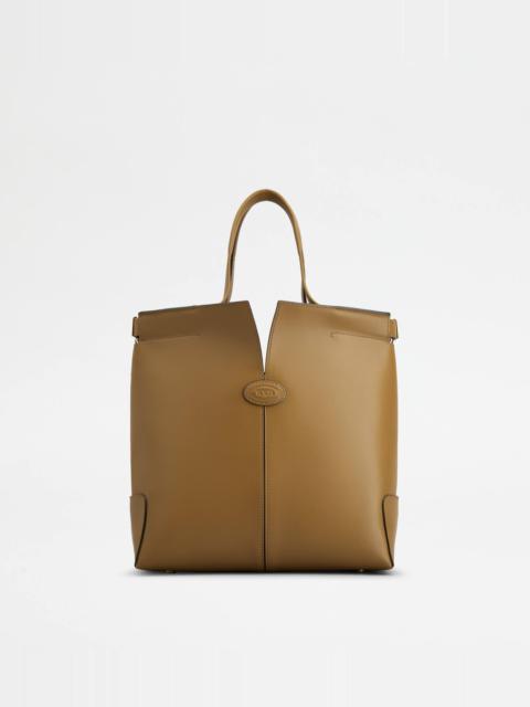 TOD'S DI BAG FOLIO IN LEATHER SMALL - BROWN