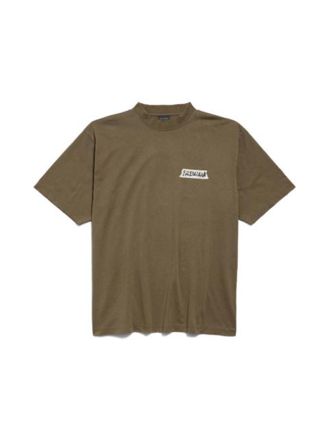 Men's Masking Tape T-shirt Medium Fit in Khaki