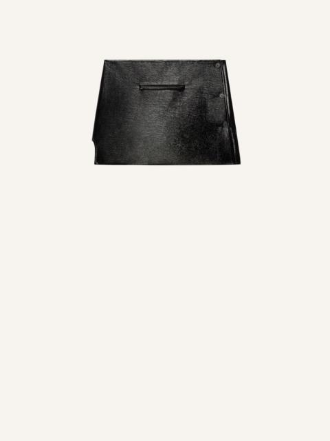 OBLIQUE VINYL MINI SKIRT
