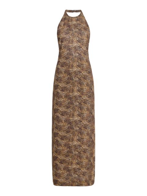Colette Animal-Print Jersey Midi Halter Dress animal
