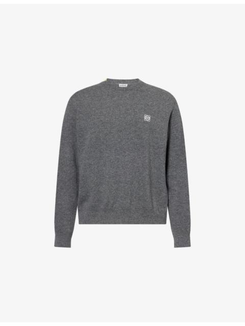 Regular-Fit Embroidered-Logo Wool Jumper