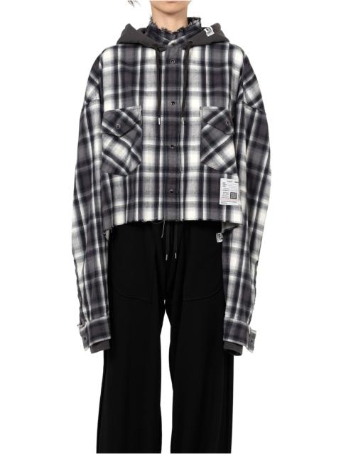Hoodie Combine Checkered Shirt
