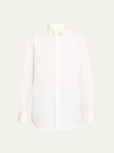 Thea Collar-Pin Oxford Shirt