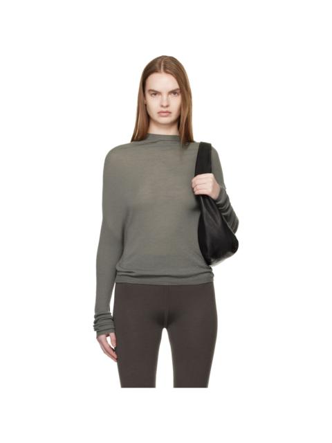 Khaki Temple Crater Knit Sweater
