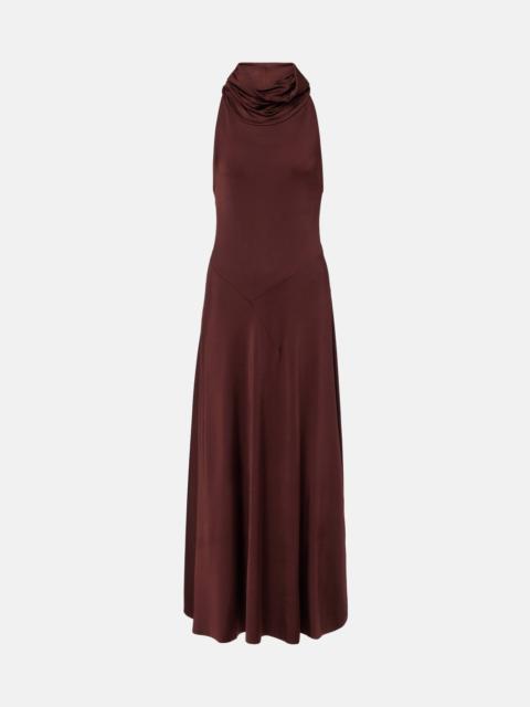 Hooded jersey midi dress