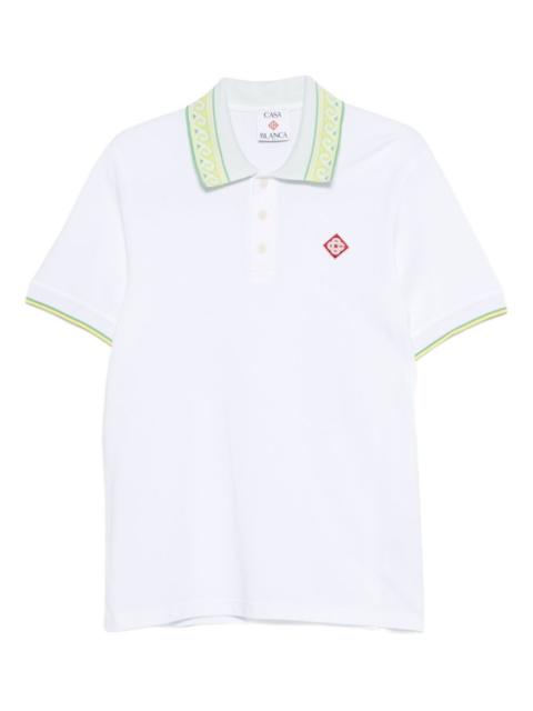 Laurel trim-collar polo shirt