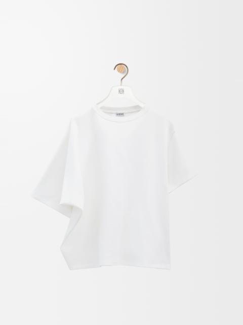 Draped T-shirt in cotton blend