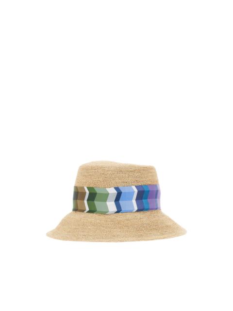 patterned raffia hat