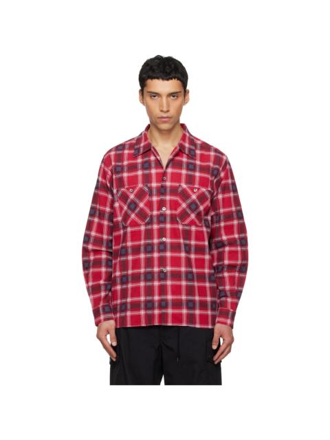 Red One-Up Printed Flannel Shirt