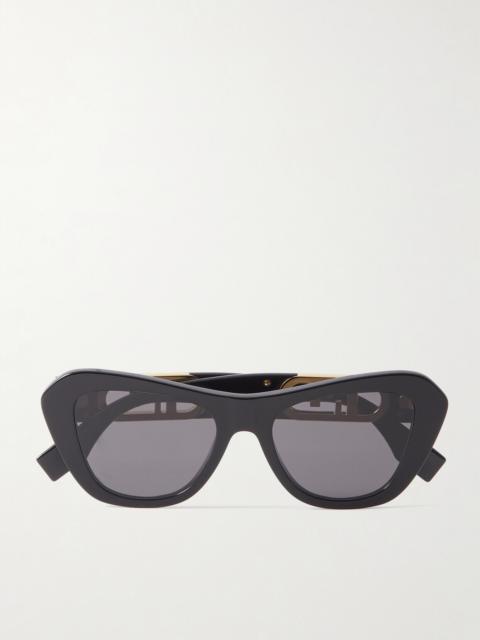 O'lock Cat-eye Acetate And Gold-tone Sunglasses