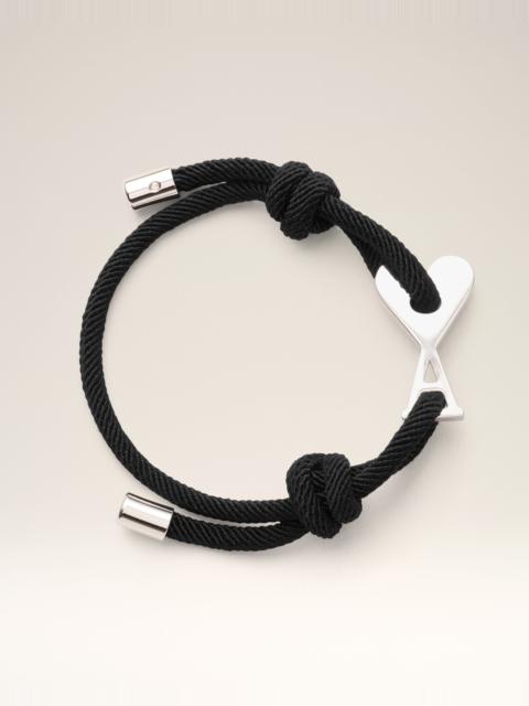 BLACK CORD SILVER BRASS AMI DE COEUR BRACELET