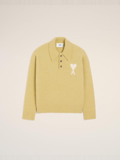 YELLOW ALPACA LONG  SLEEVES AMI DE COEUR POLO