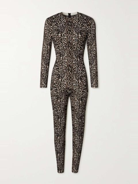 Leopard jacquard-knit jumpsuit