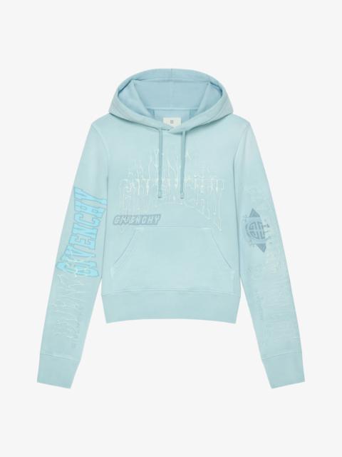 SLIM FIT HOODIE IN EMBROIDERED JERSEY