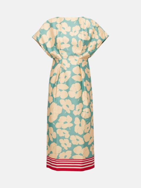 Floral satin midi dress