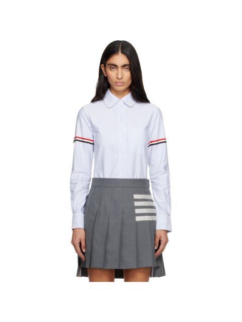 Blue Stripe Oxford Armband Round Collar Shirt