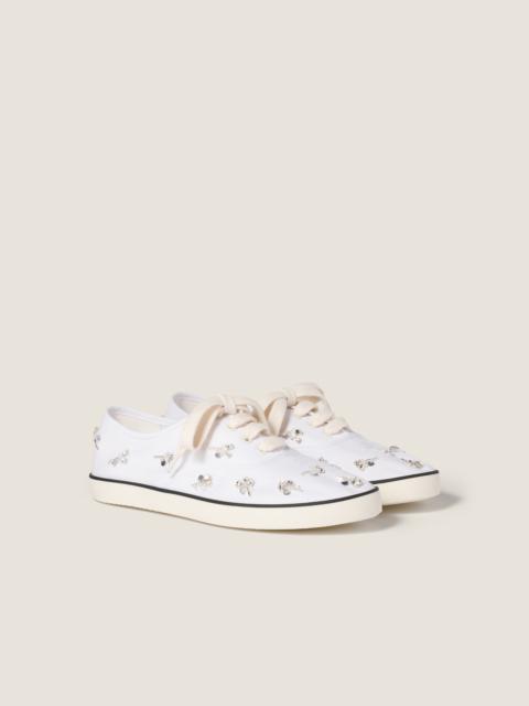 Embroidered drill sneakers