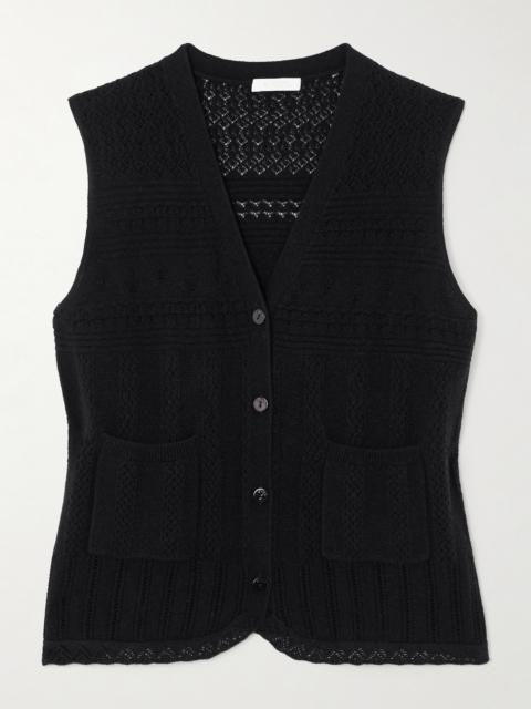 Mixte Pointelle-knit Wool And Cashmere-blend Vest