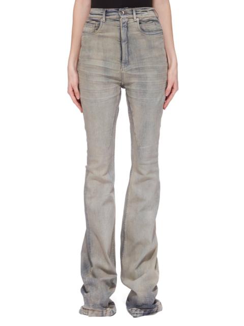 Bolan coated high-rise flared jeans