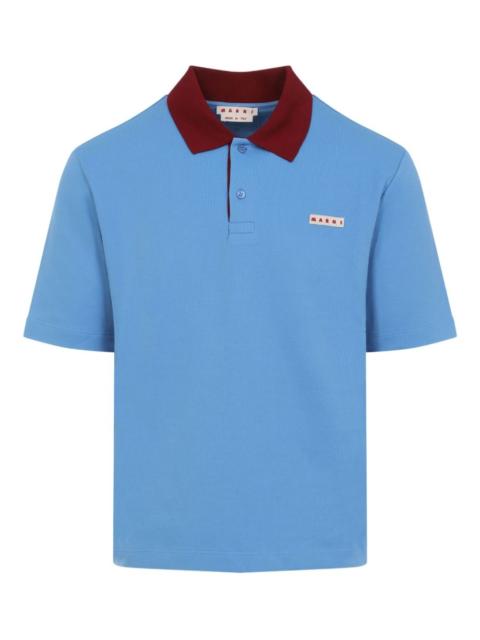contrast-collar polo shirt