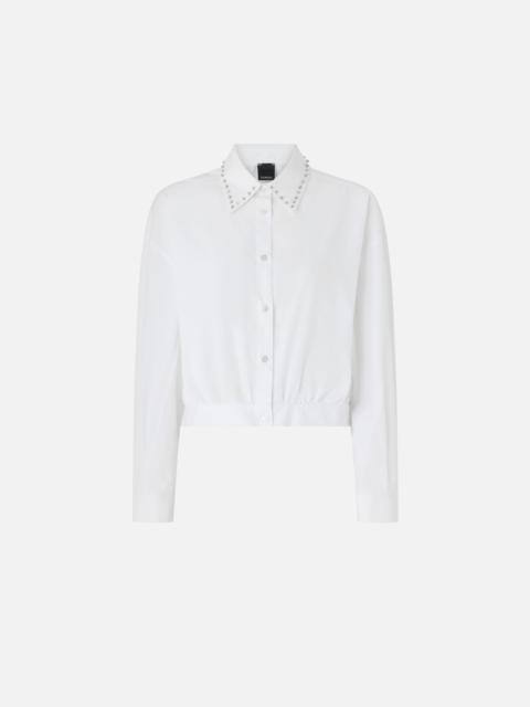 CROPPED SHIRT WITH JEWEL COLLAR