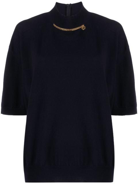 Falabella high-neck wool blouse