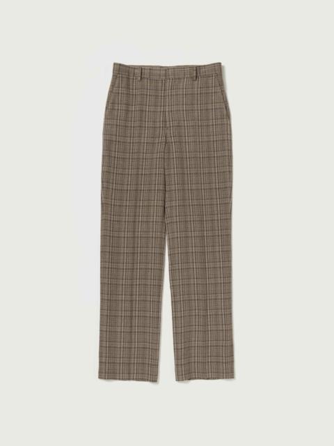 SILK LINEN NEP CHECK SLACKS