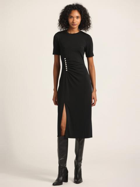 LUCILLE PLEATED STUD DRESS