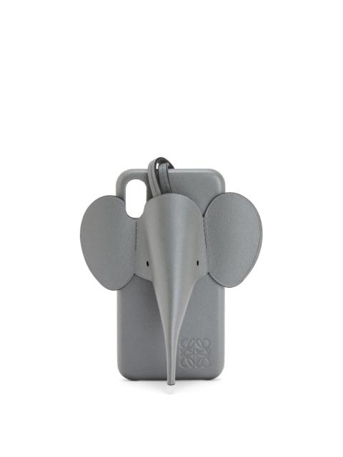 Elephant cover for iPhone X/XS in pearlized calfskin