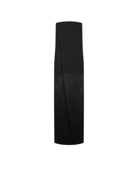 SHARP WOOL STRAPLESS EVENING DRESS