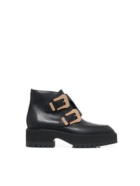 Apollo Platform Ankle Boot in Black Leather